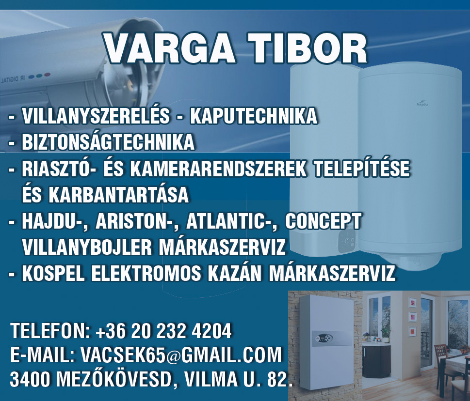 Varga Tibor villanyszerelő